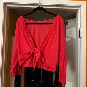 RED TIE CROP TOP